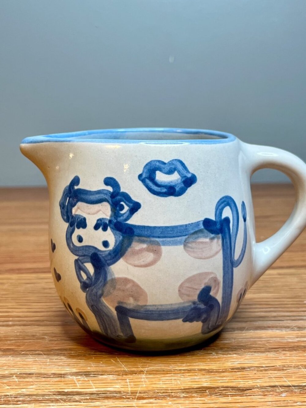 Vintage M.A. Hadley Stoneware Sugar Bowl & Creamer, Hand-Painted Farm Animal The - Picture 12 of 14